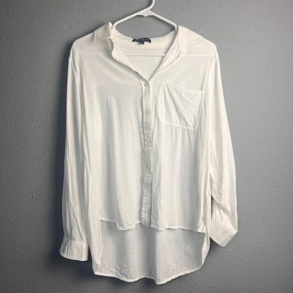 Velvet Heart Womens White Rayon High Low Button Down Shirt ETW-20619 Size M - Picture 1 of 11